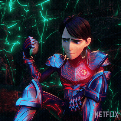 A Cartoon Character From Netflix Is Sitting Down GIF