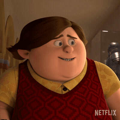 A Cartoon Character From Netflix Is Smiling And Wearing A Red Vest GIF