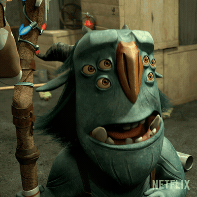 A Cartoon Character From Netflix Is Smiling GIF