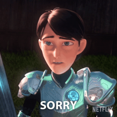 A Cartoon Character From Netflix Says Sorry GIF