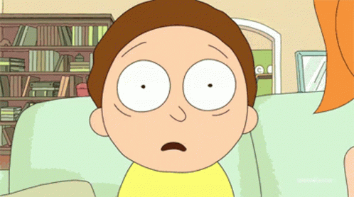 A Cartoon Character From Rick And Morty Looks Surprised GIF