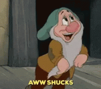A Cartoon Character From Snow White And The Seven Dwarfs Says Aww Shucks . GIF