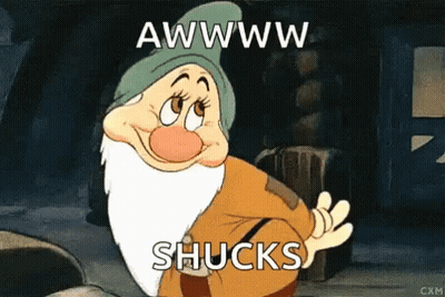 A Cartoon Character From Snow White And The Seven Dwarfs Says Awwww Shucks GIF