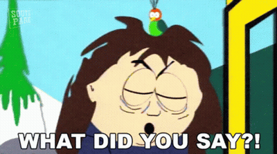 A Cartoon Character From South Park Is Asking What Did You Say . GIF