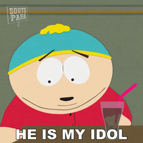 A Cartoon Character From South Park Is Drinking From A Glass With A Straw GIF
