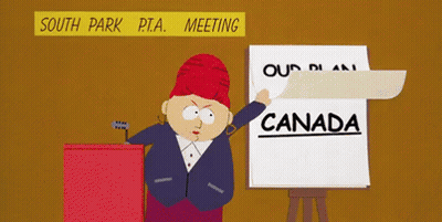 A Cartoon Character From South Park Is Giving A Presentation GIF