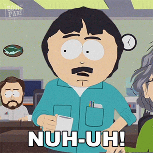 A Cartoon Character From South Park Is Holding A Cup And Says Nuh-Uh GIF