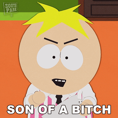 A Cartoon Character From South Park Is Holding A Piece Of Paper And Says Son Of A Bitch GIF