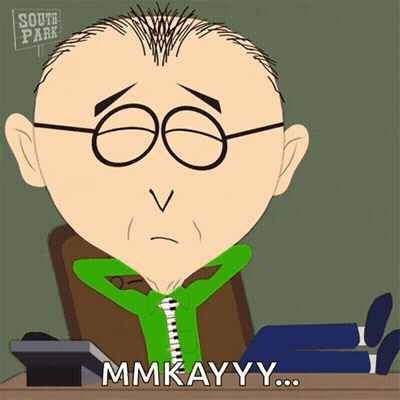 A Cartoon Character From South Park Is Sitting At A Desk GIF