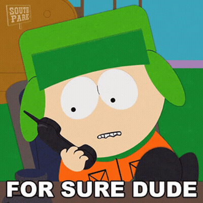 A Cartoon Character From South Park Is Talking On A Telephone GIF