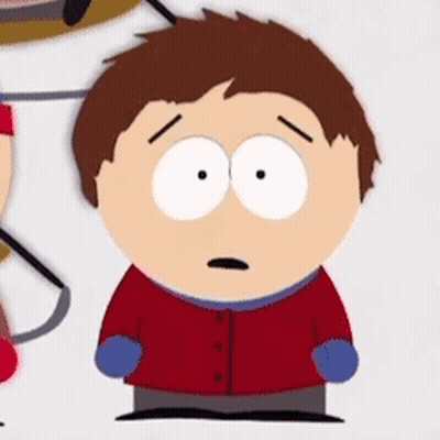 A Cartoon Character From South Park Is Wearing A Blue Glove . GIF