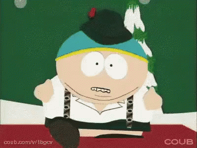 A Cartoon Character From South Park Is Wearing A German Outfit GIF