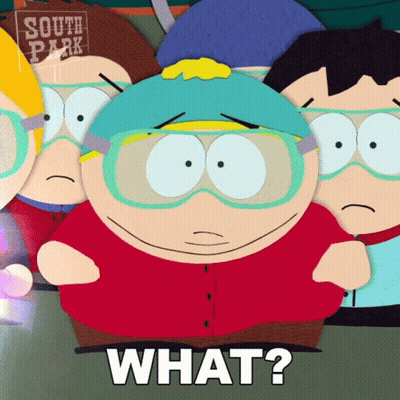 A Cartoon Character From South Park Is Wearing Goggles And Asking " What " GIF