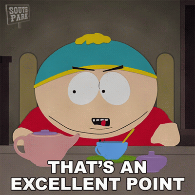 A Cartoon Character From South Park Sits At A Table With Teapots And Cups GIF