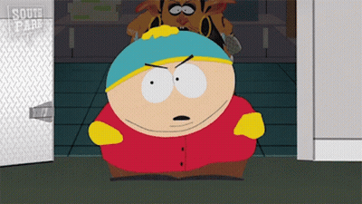 A Cartoon Character From South Park Stands In Front Of An Open Door GIF