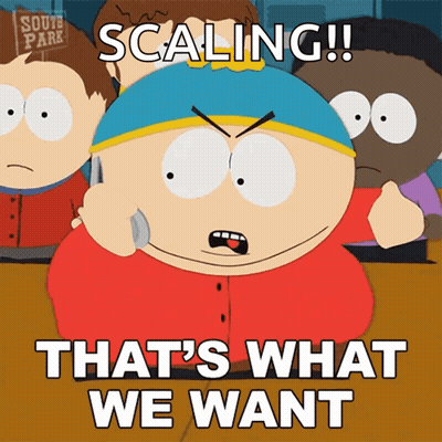 A Cartoon Character From South Park Talking On A Cell Phone With The Caption Scaling That 'S What We Want GIF