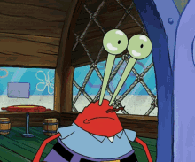 A Cartoon Character From Spongebob Squarepants Has Glowing Green Eyes GIF