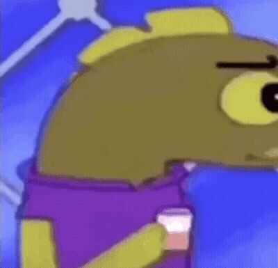 A Cartoon Character From Spongebob Squarepants Is Holding A Cup Of Liquid . GIF