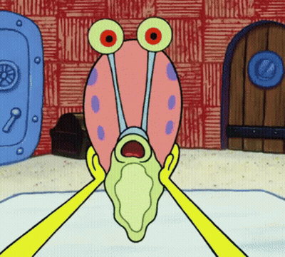 A Cartoon Character From Spongebob Squarepants Is Holding A Snail In His Hands GIF