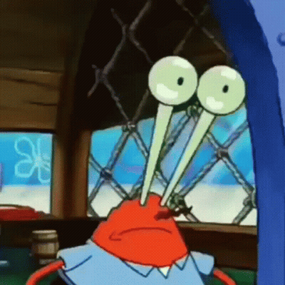 A Cartoon Character From Spongebob Squarepants Is Looking Out Of A Window With Glowing Eyes . GIF