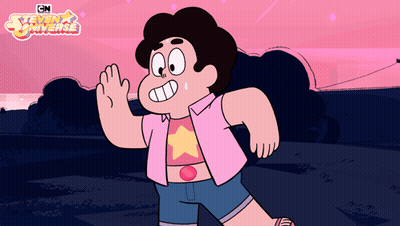 A Cartoon Character From Steven Universe Is Running In The Dark GIF