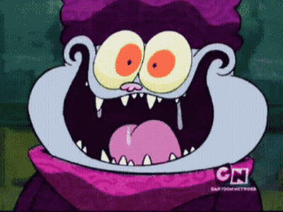 A Cartoon Character From The Cartoon Network Shows His Mouth Open GIF