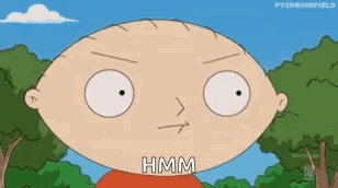 A Cartoon Character From The Family Guy Is Making A Funny Face And Saying Hmm . GIF