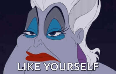 A Cartoon Character From The Little Mermaid Is Making A Funny Face And Saying `` Like Yourself '' . GIF