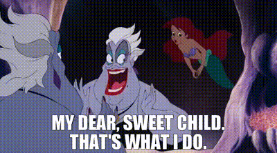 A Cartoon Character From The Little Mermaid Is Talking To A Mermaid . GIF