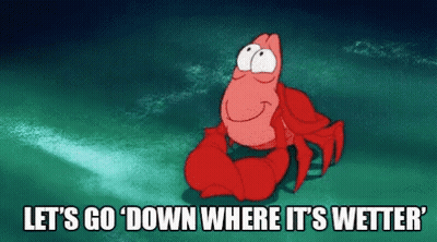A Cartoon Character From The Little Mermaid Says Let 'S Go Down Where It 'S Wetter ' GIF