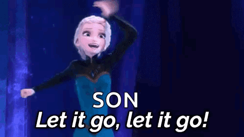 A Cartoon Character From The Movie Frozen Is Dancing And Saying `` Son Let It Go , Let It Go '' . GIF