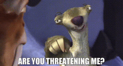 A Cartoon Character From The Movie Ice Age Is Talking To Another Animal . GIF