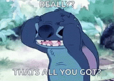 A Cartoon Character From The Movie Lilo And Stitch Is Covering His Face With His Hands . GIF
