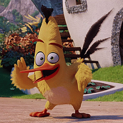 A Cartoon Character From The Movie The Angry Birds Is Waving GIF
