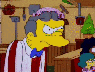 A Cartoon Character From The Simpsons Is Looking Angry GIF