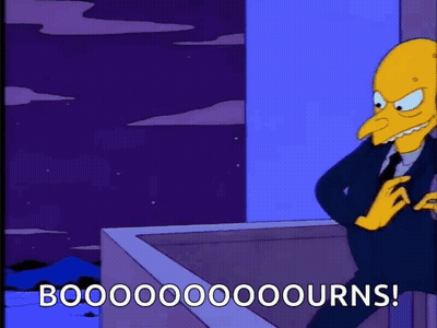 A Cartoon Character From The Simpsons Is Sitting On A Balcony And Says Booooooooourns . GIF