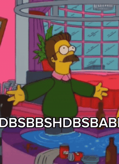 A Cartoon Character From The Simpsons Is Standing In A Pool Of Water With The Words Dbsbbshdbsbab Written Below Him GIF