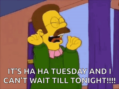 A Cartoon Character From The Simpsons Is Standing In Front Of A Window With His Mouth Open And A Purple Curtain . GIF