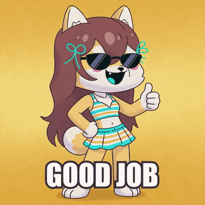 A Cartoon Character Giving A Thumbs Up And The Words Good Job GIF