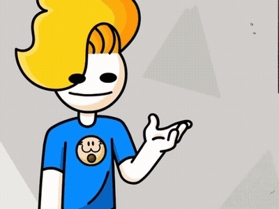 A Cartoon Character Giving A Thumbs Up In Front Of The Word New GIF