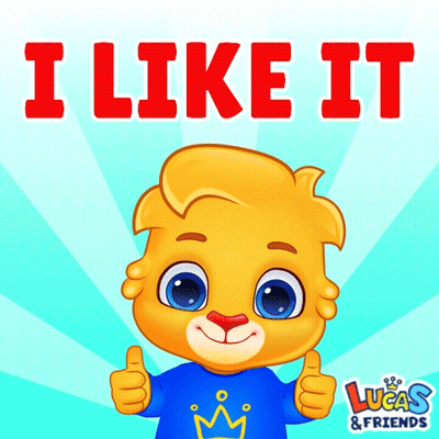 A Cartoon Character Giving A Thumbs Up With The Words " I Like It " Above Him GIF