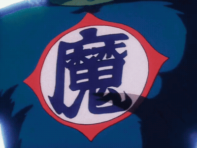 A Cartoon Character Has A Blue And White Logo On His Chest GIF