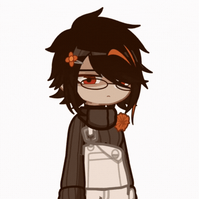 A Cartoon Character Has A Flower In His Hair And Overalls GIF