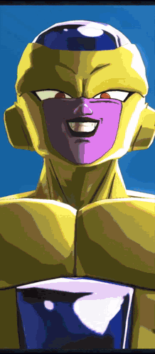 A Cartoon Character Has A Purple Face And A Yellow Body GIF