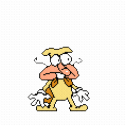 A Cartoon Character Has A Question Mark Above His Head And Is Pointing At Something GIF
