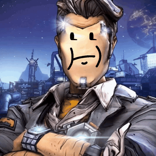 A Cartoon Character Has A Smiley Face Drawn On His Face GIF