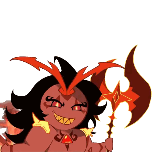 A Cartoon Character Has A Speech Bubble Above His Head And Is Holding An Axe Sticker