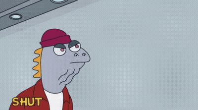 A Cartoon Character Holding A Bunch Of Money With The Words Shut Up And Written Below Him GIF