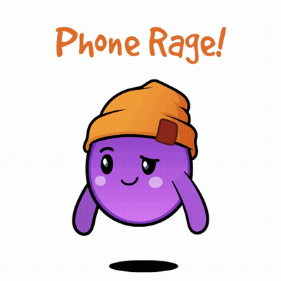 A Cartoon Character Holding A Cell Phone And The Words Phone Rage GIF
