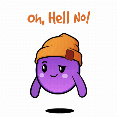A Cartoon Character Holding A Cell Phone With The Words Oh Hell No Written On The Bottom GIF